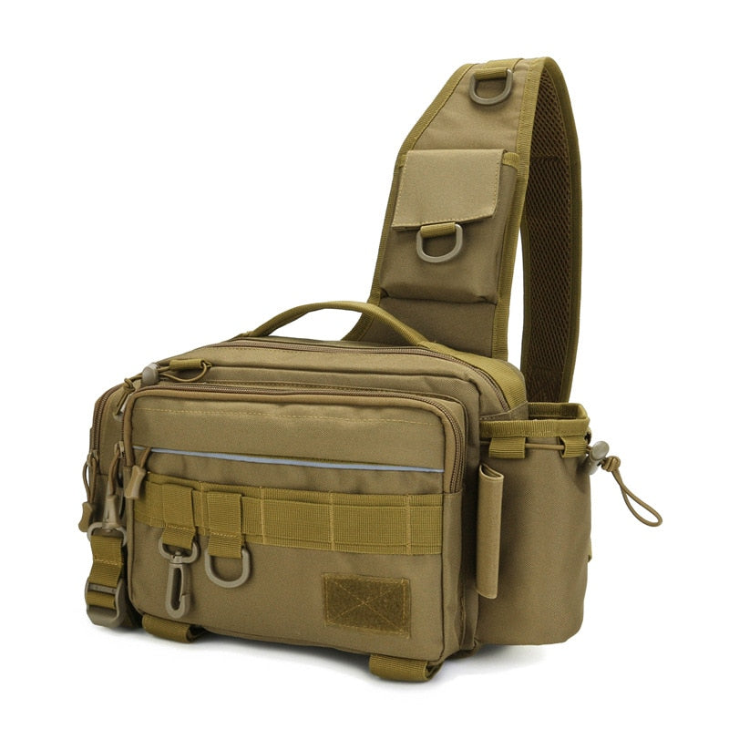 Multifunctional Fishing Tackle Bags Single Shoulder Crossbody Bag Waist Pack Fish Lures Gear Utility Storage Fishing Bag X232G