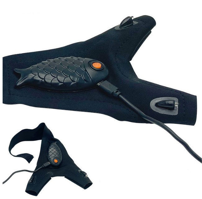 LED Flashlight Fishing Maintenance Camping Running Riding Lighting Half Finger Light Night Fishing Gloves Night Running Light Gloves