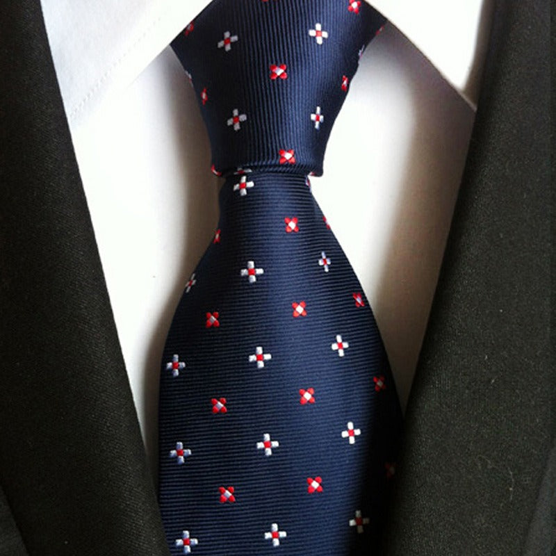 Polyester men's striped small floral business administrative tie