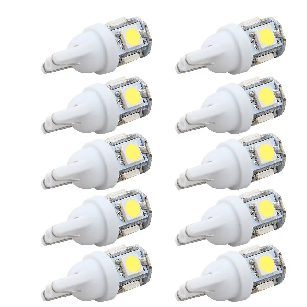 10PCS Led Car DC 12v Lampada Light T10 5050 Super White 194 168 w5w T10 Led Parking Bulb Auto Wedge Clearance Lamp