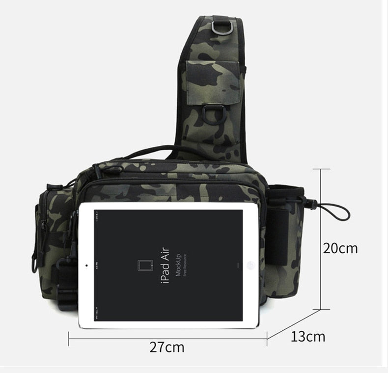 Multifunctional Fishing Tackle Bags Single Shoulder Crossbody Bag Waist Pack Fish Lures Gear Utility Storage Fishing Bag  X232G