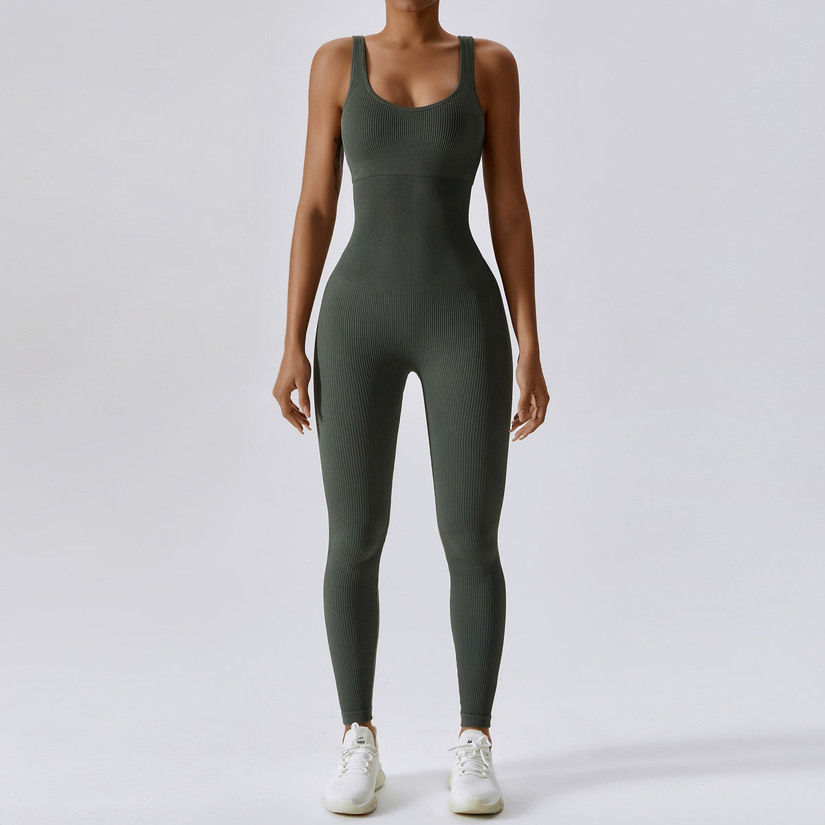 European and American Seamless One-piece Yoga Clothes Dance Abdominal Slimming Sports Elastic Bodysuit