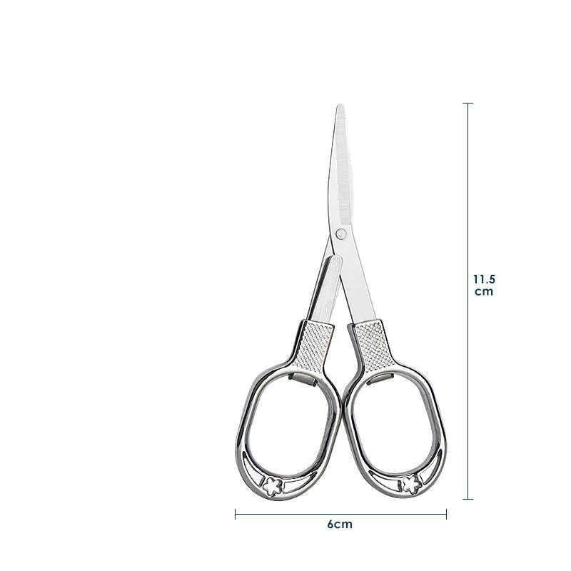 Folding Fishing Scissors Multi-Functional Lead Leather Scissors Fishing Line Cut Vigorous Horse 8-Character Small Scissors Fishing Supplies Fishing Gear