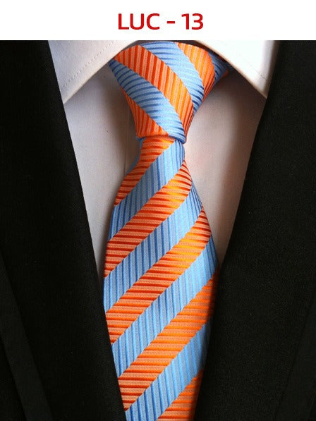 Polyester men's striped small floral business administrative tie