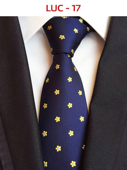 Polyester men's striped small floral business administrative tie
