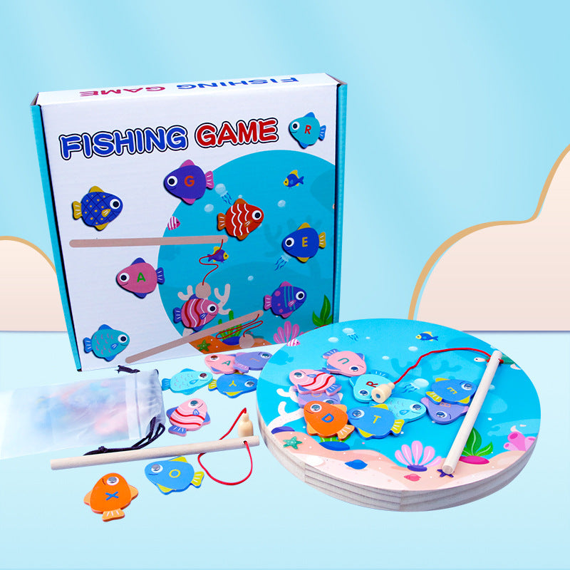 Wooden Magnetic Fishing Toys For Boys And Girls And Children