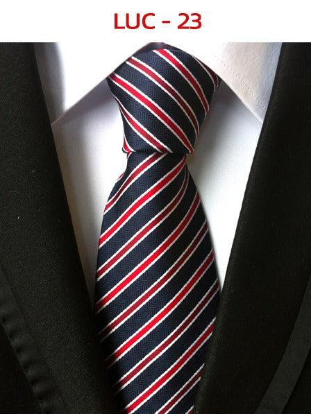 Polyester men's striped small floral business administrative tie