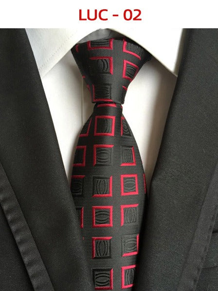 Polyester men's striped small floral business administrative tie