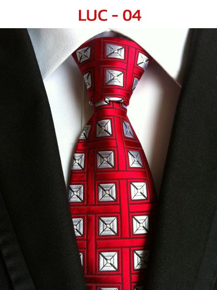 Polyester men's striped small floral business administrative tie