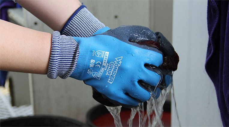 wondergrip latex, waterproof, anti slip, shrimp, fishing, killing fish, gardening, car washing, working gloves, WG318