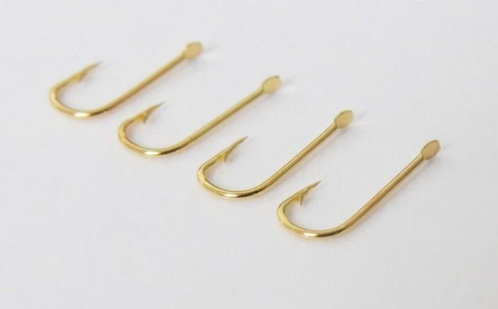 Rompin 100pcs fly fishing hook golden fishing hook small high carbon steel Fresh Water
