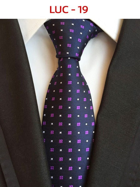 Polyester men's striped small floral business administrative tie