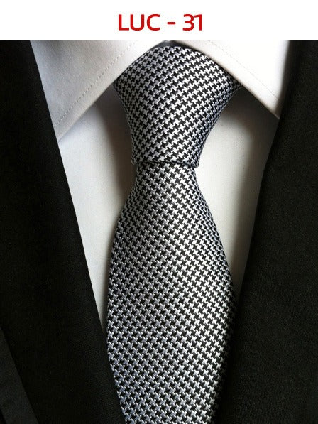 Polyester men's striped small floral business administrative tie