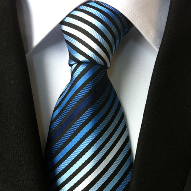 Polyester men's striped small floral business administrative tie