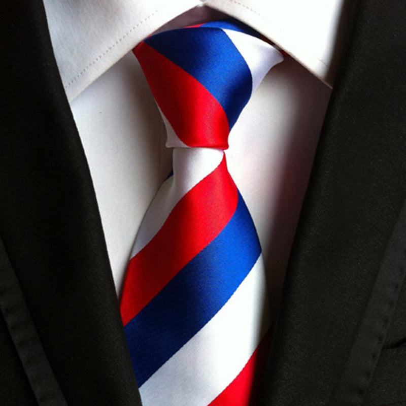 Polyester men's striped small floral business administrative tie