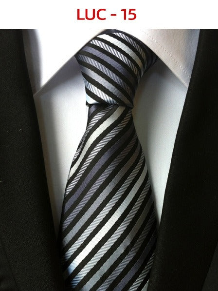 Polyester men's striped small floral business administrative tie