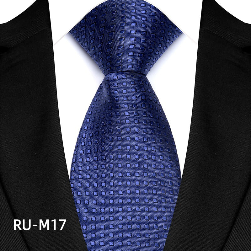 High density striped small flower men's business suit tie