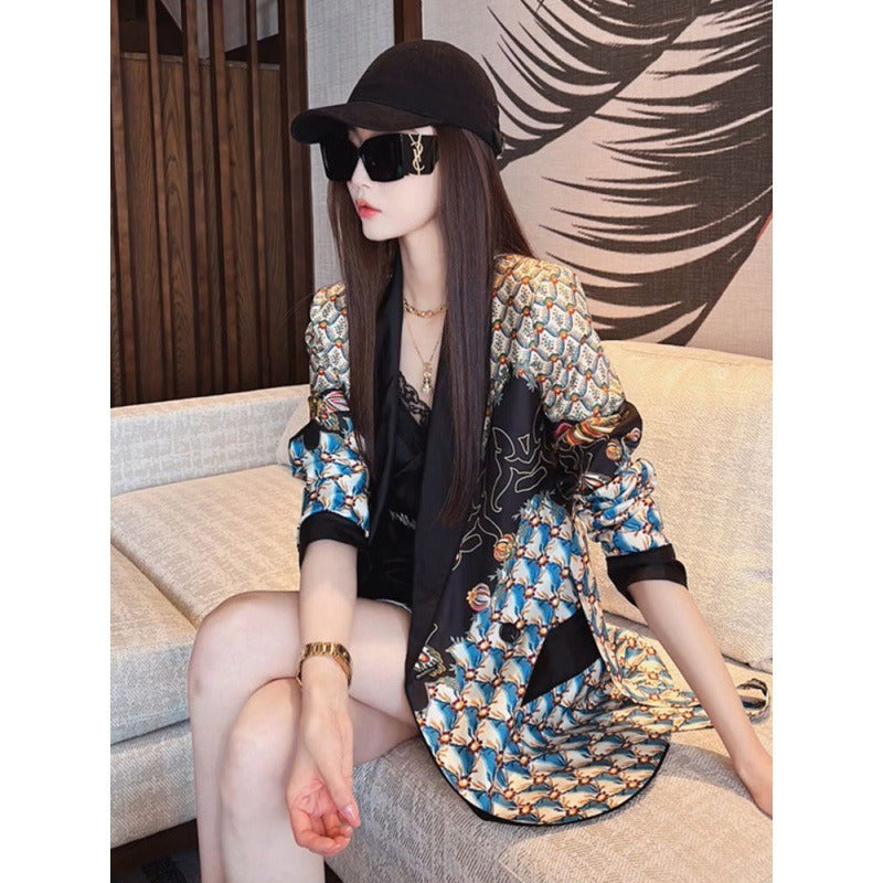High end explosive street top, light mature style, casual plaid suit, small fragrant coat, women's thin style