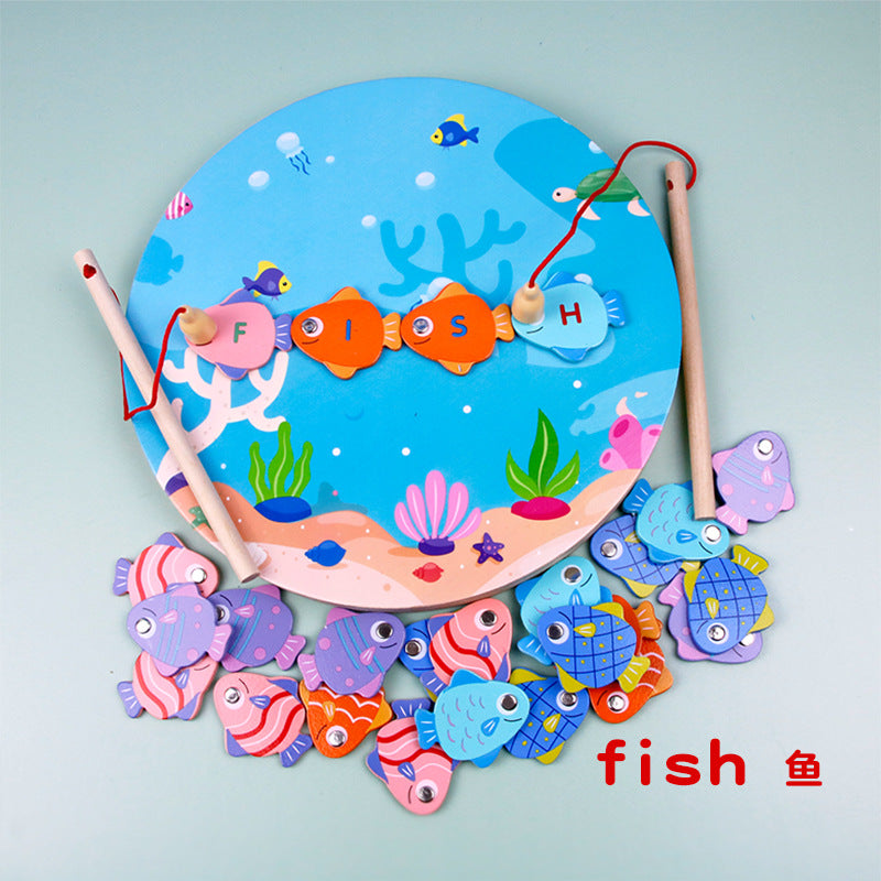 Wooden Magnetic Fishing Toys For Boys And Girls And Children