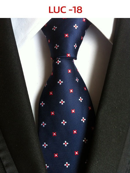 Polyester men's striped small floral business administrative tie