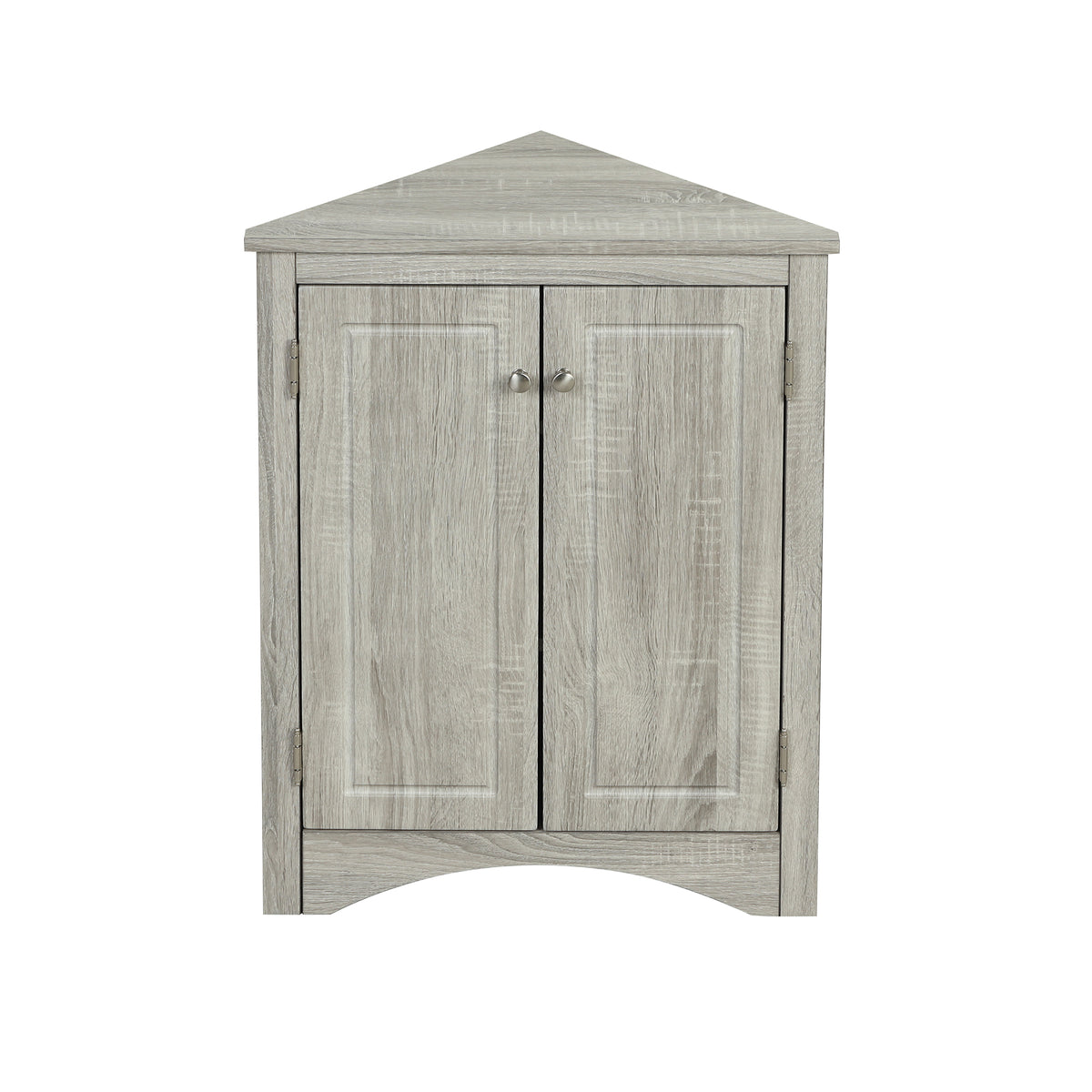 Oak Triangle Bathroom Storage Cabinet with Adjustable Shelves, Freestanding Floor Cabinet for Home Kitchen