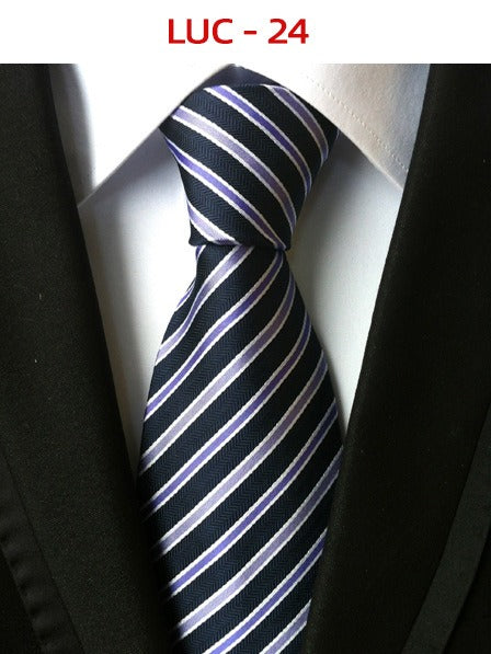 Polyester men's striped small floral business administrative tie
