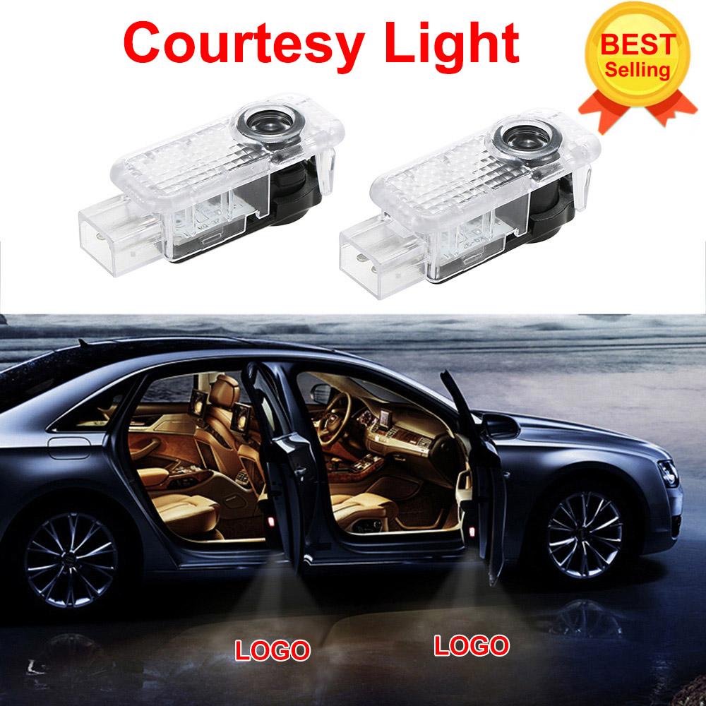 2x For AUDI Car Door LED CIRCLE Ghost Shadow Light Audi Logo Projector Courtesy Lights Auto Backlight Car Styling