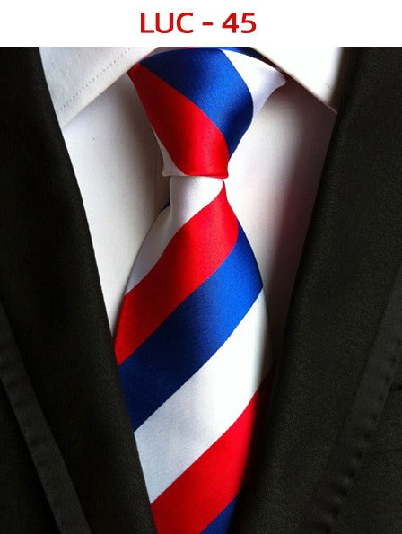 Polyester men's striped small floral business administrative tie