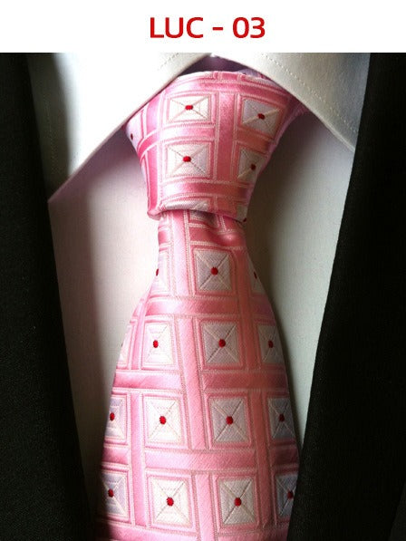 Polyester men's striped small floral business administrative tie