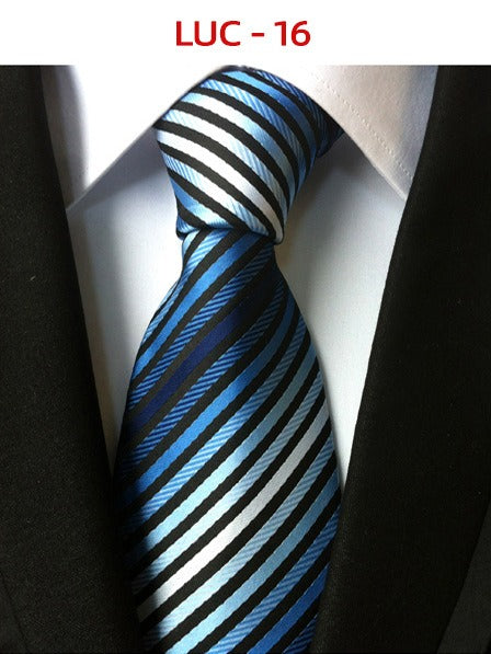 Polyester men's striped small floral business administrative tie