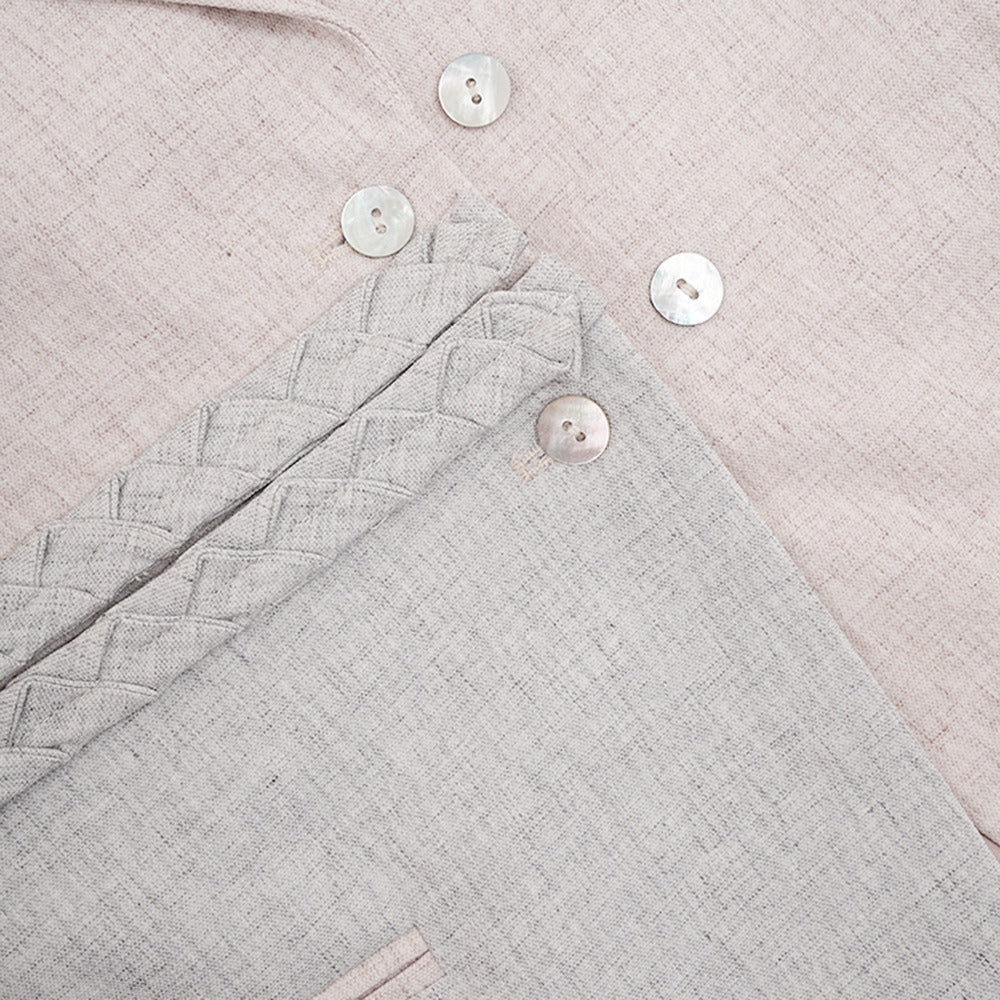 Irregular cut design sense small suit women's contrasting color splicing hollow trendy jacket