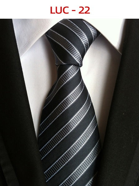 Polyester men's striped small floral business administrative tie