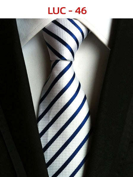 Polyester men's striped small floral business administrative tie