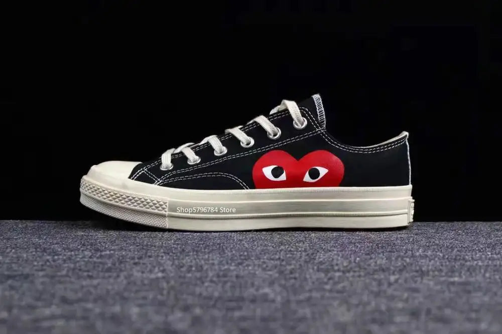 Converse all star classic CDG PLAY x 1970s Daily leisure High/Low Unisex Shoes high quality Canvas Skateboard Shoes